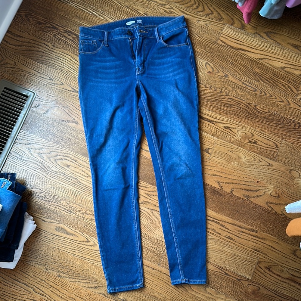 Classic Blue Old Navy Rockstar Super Skinny High Rise Women's Jeans
